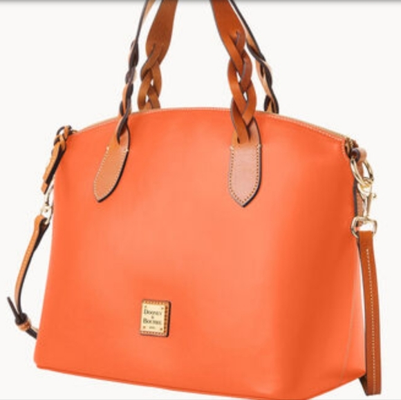 Dooney & Bourke Wexford Leather Small Heidi Satchel/ coral - Picture 2 of 10